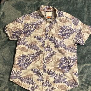 Large Men’s Hawaiian Shirt, slim fit, Palm Print